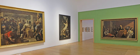 Caravaggios Erben - Barock in Neapel. Ausstellungsansicht Museum Wiesbaden 2016. Foto: Diether v. Goddenthow