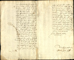 Friedrich Georg Göthé: Bittschrift zur Aufnahme in die Frankfurter Bürgerschaft vom 14.12.1686 © Institut für Stadtgeschichte Frankfurt