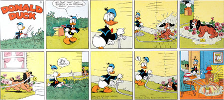 Al Taliaferro: Donald Sonntagsseite, 1946 © Disney Courtesy Sammlung Brockmann & Reichelt. Foto: Ursula Rudischer, GDKE, Landesmuseum Mainz