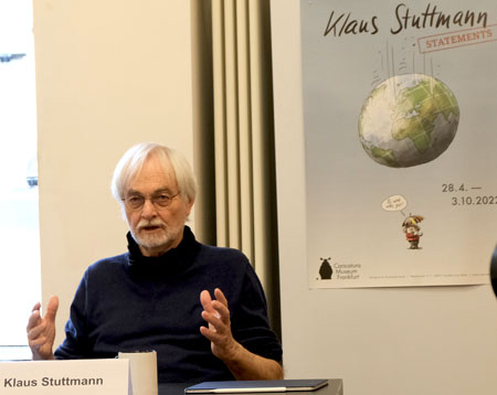 Klaus Stuttmann, sein Kürzel KS lässt sich unter jedem Thema finden. Schätzungsweise 10. 000 bis 15.000 Karikaturen hat er im Laufe seiner Karriere veröffentlicht. © Diether v. Goddenthow