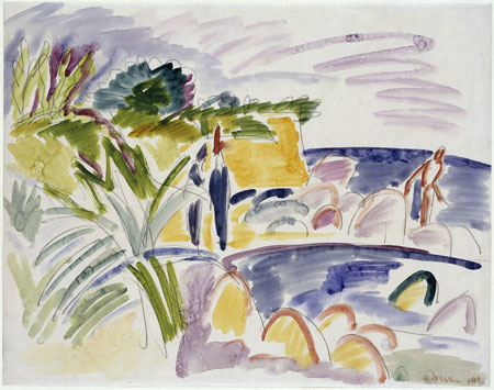 Ernst Ludwig Kirchner Strand auf Fehmarn, 1912 Aquarell über Bleistift 45,9 x 58,5 cm Staatliche Museen zu Berlin, Kupferstichkabinett