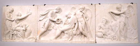 Marmor-Epitaph für Johann-Philipp Bethmann-Hollweg von Bertel Thorvaldsen (1830, Liebieghaus Skulpturensammlung), Beispiel eines Flach-Reliefs. © Foto Diether von Goddenthow 