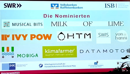 Die Nominierten Gründerunternehmen beim Pioniergeist 2023 © Foto: Jutta Ziegler